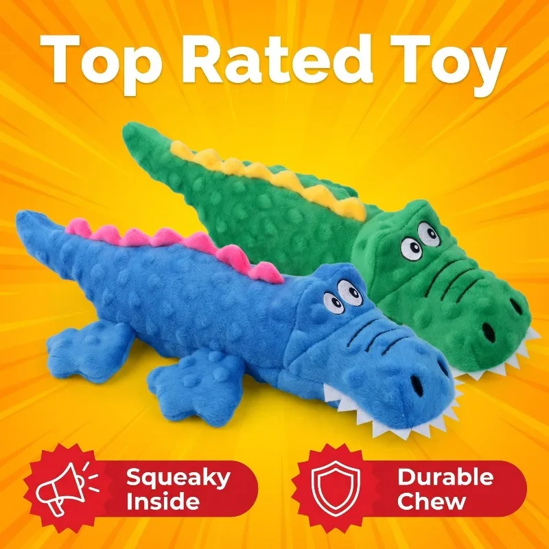 Dog Toys Soft Plush Pet Dog Squeaky Chew Toys Stuffed Crocodile for Small Large Dogs Cat Cute 1005012296847039