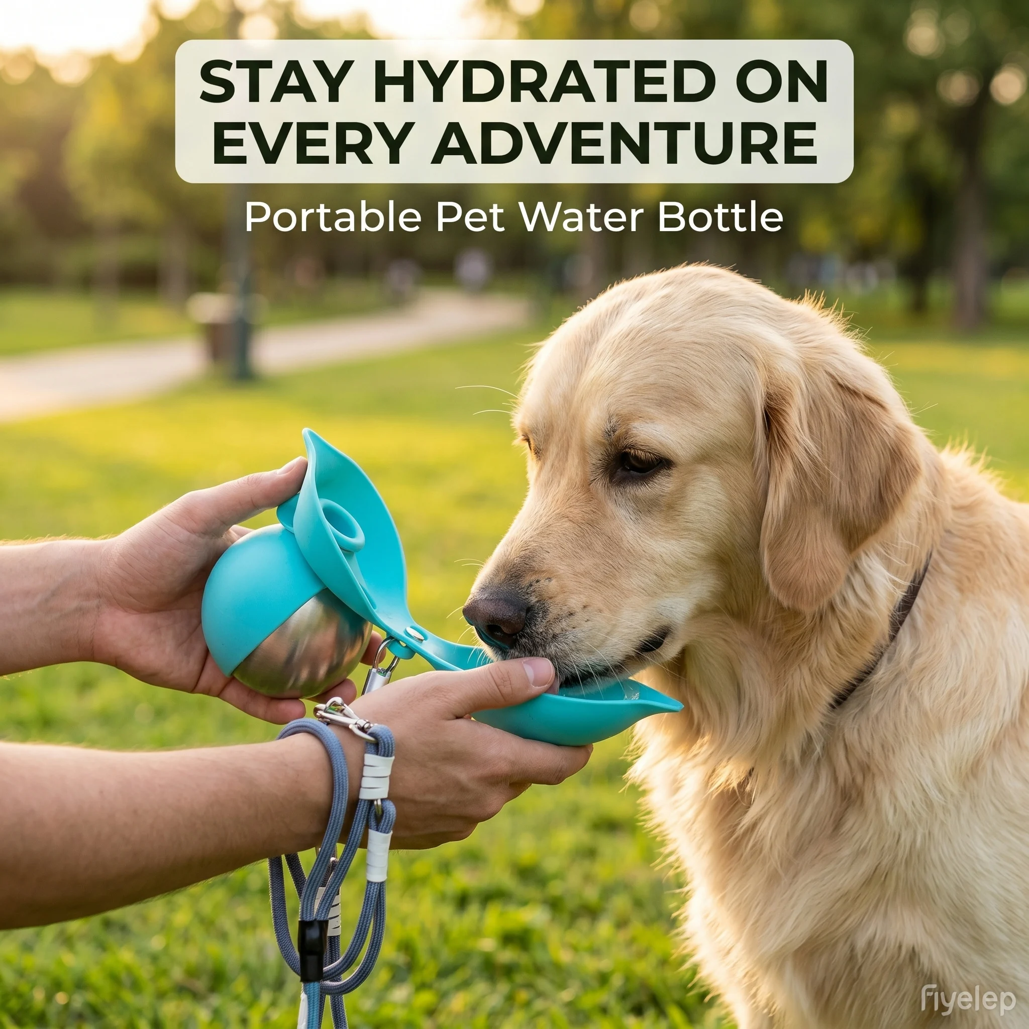 Dog Water Bottle with Removable Silicone Bowl, 285ml Stainless Steel Construction 1005012297159375