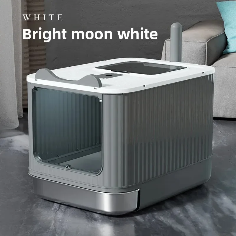 XXL Stainless Steel Drawer Anti Splash Easy Clean Automatic Self Cleaning Enclosed Cat Litter Box 1005012298110415