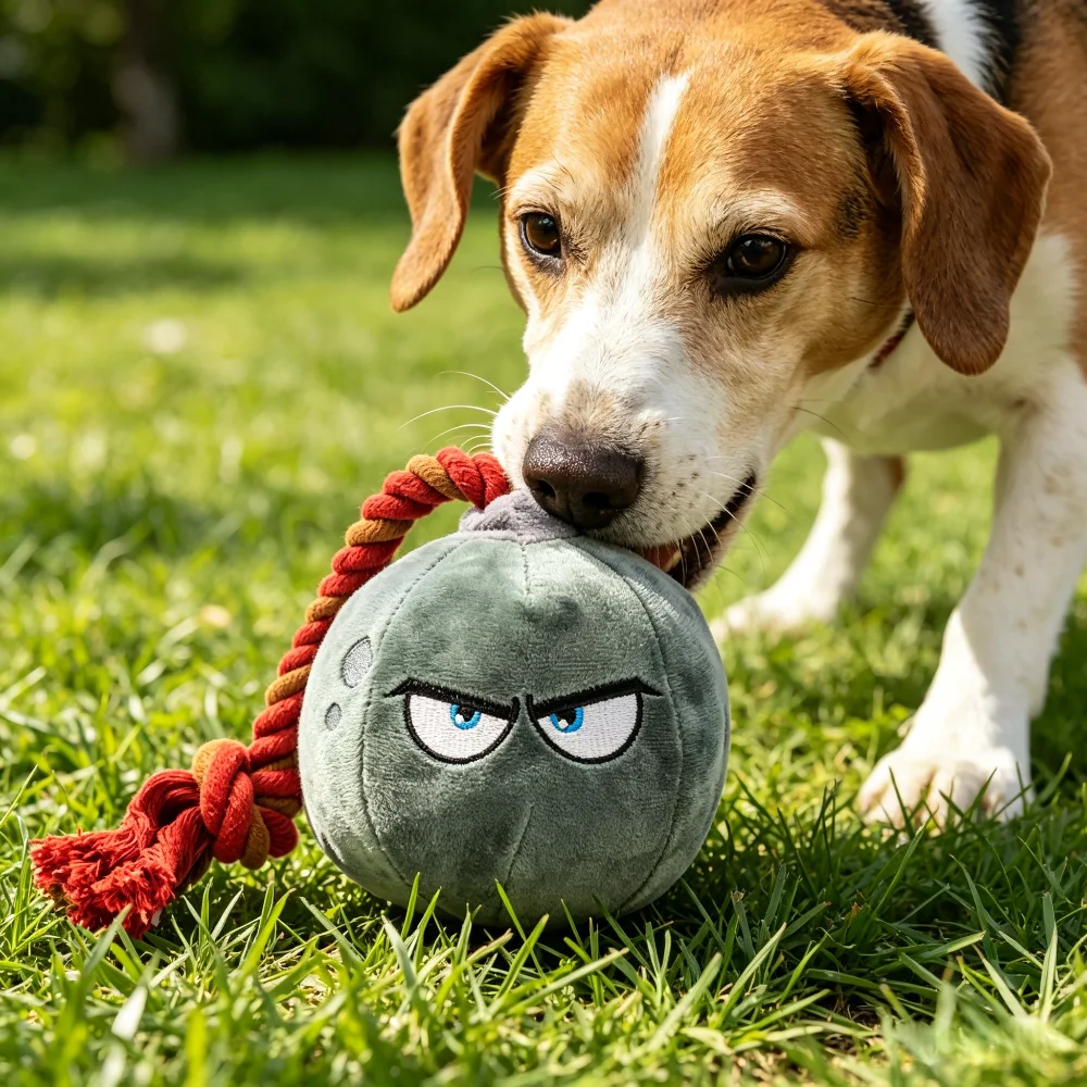 Grenade Dog Toy with Pull Cord Pet Ball Puppy Chew Toy Funny Interactive Gift 1005012298442543