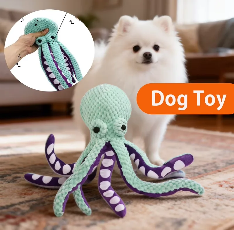 Pet Dog Plush Octopus Toy Interactive Sound Anti-Demolition Home Teeth Grinding Large and Small Dog 1005012298723370