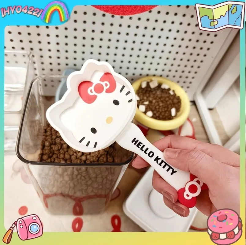 Cute Kitty Cartoon Long Handle Pet Food Measuring Scoop for Dog Cat Dry Food Feeding Lightweight 1005012299258673