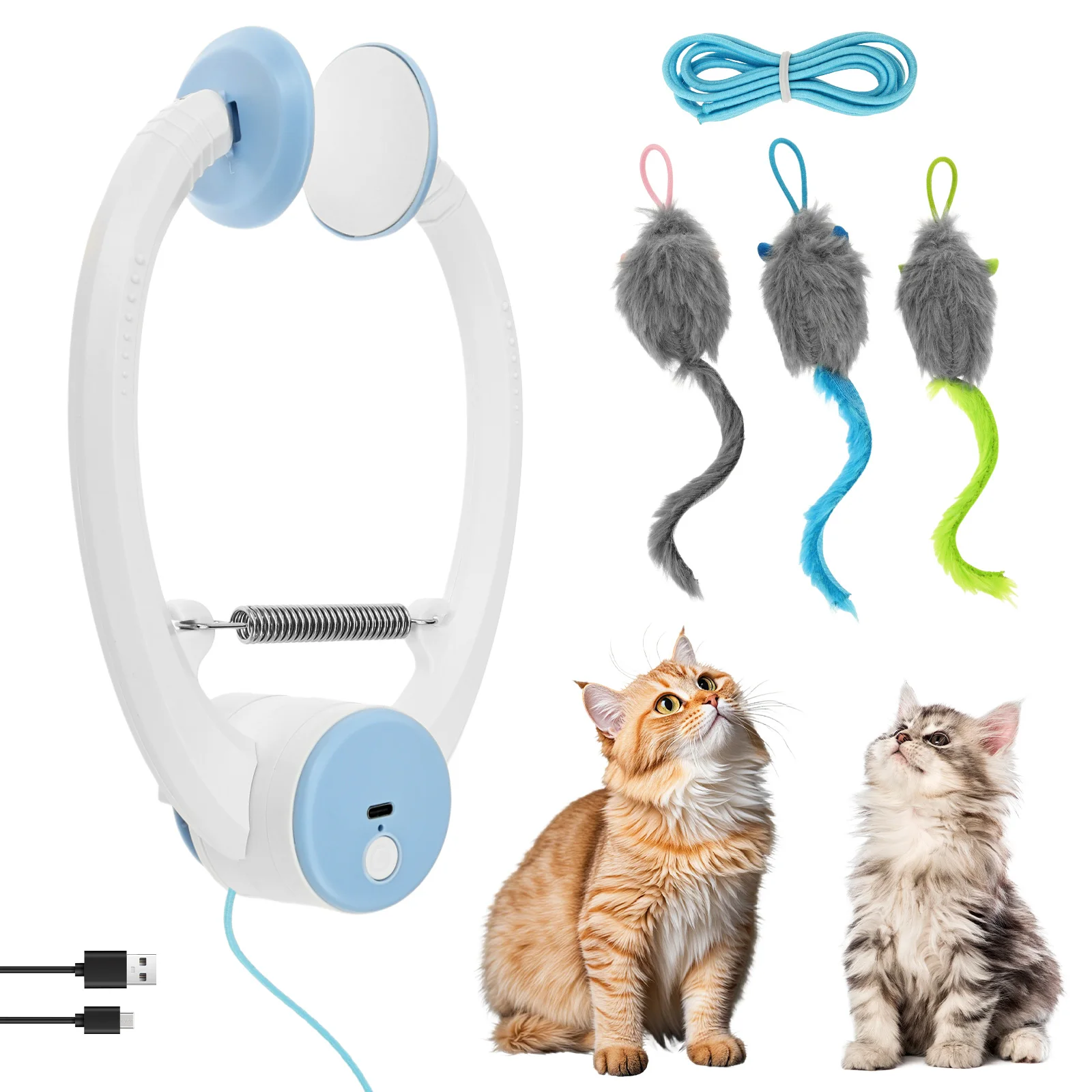 Electric Door Hanging Cat Toy Interactive Retractable Plaything Funny Self-Hey Kitten Scratch Rope 1005012300088315