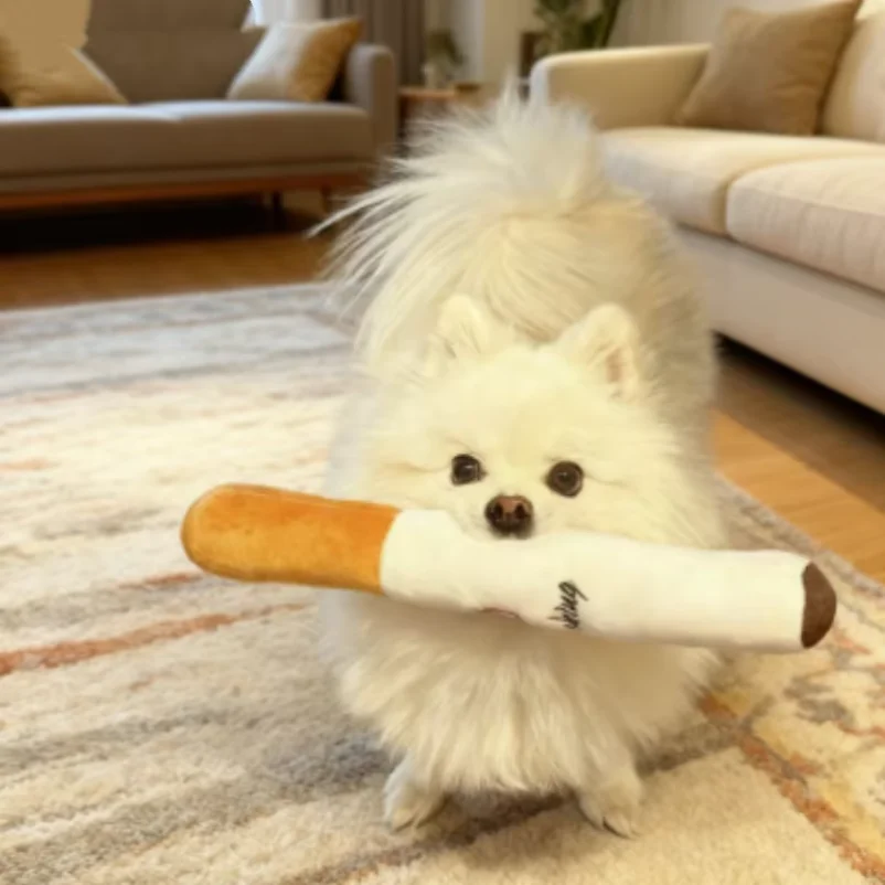 Funny Pet Toys Cigar Big Smoke Plush Squeak Dog Chew Toy Interactive Molar Bite Resistant 1005012300606988