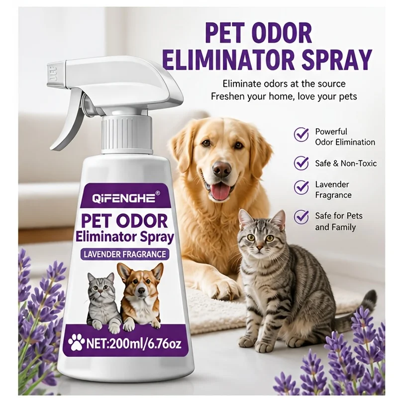 Pet Urine Odor Remover Spray, Efficient Stubborn Smell Eliminator, Pet Safe Deodorizer 1005012301086899