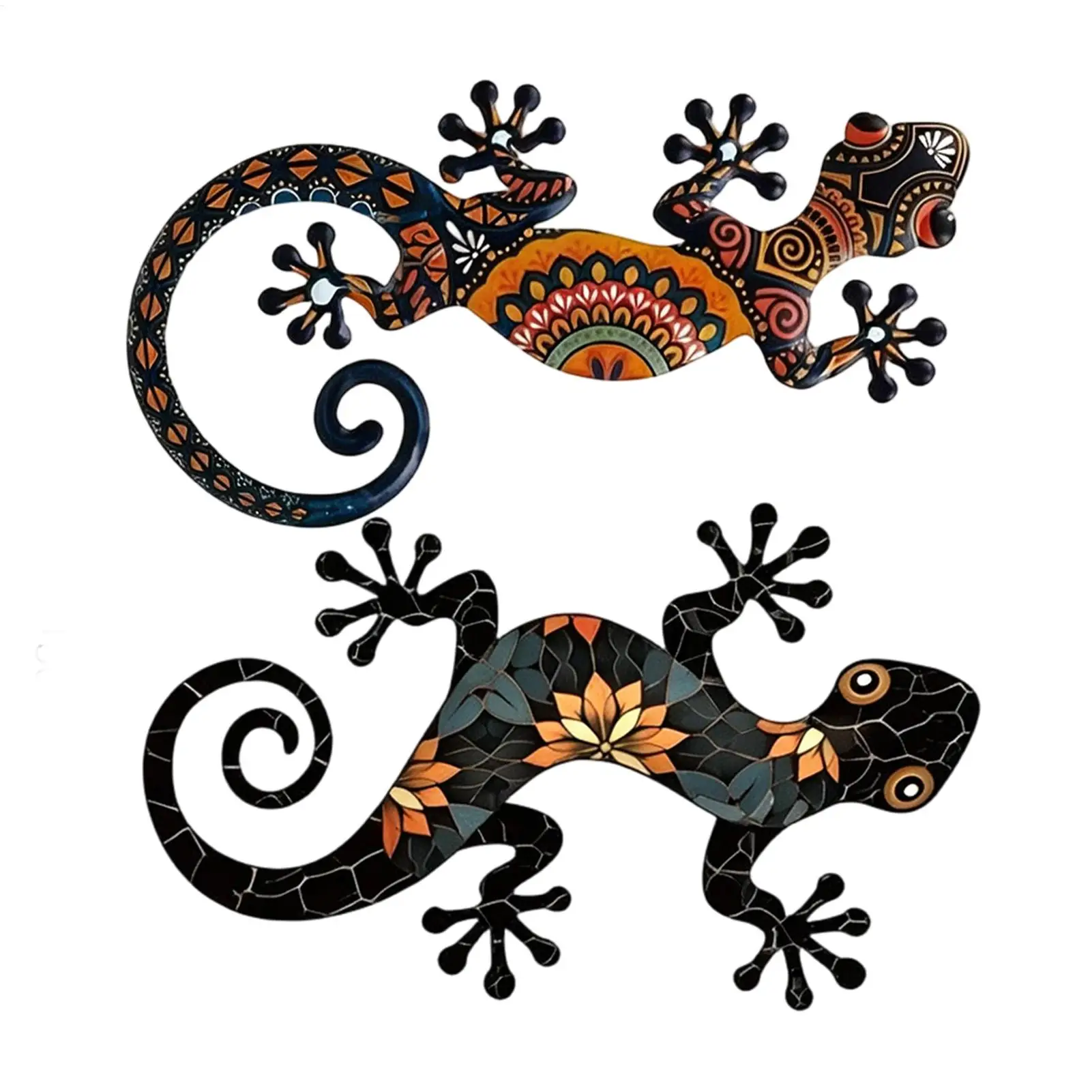 Metal Gecko Wall Decor Outdoor 2 Pieces Lizard Garden Decorations Gecko Fence Decor for Garden 1005012301629943