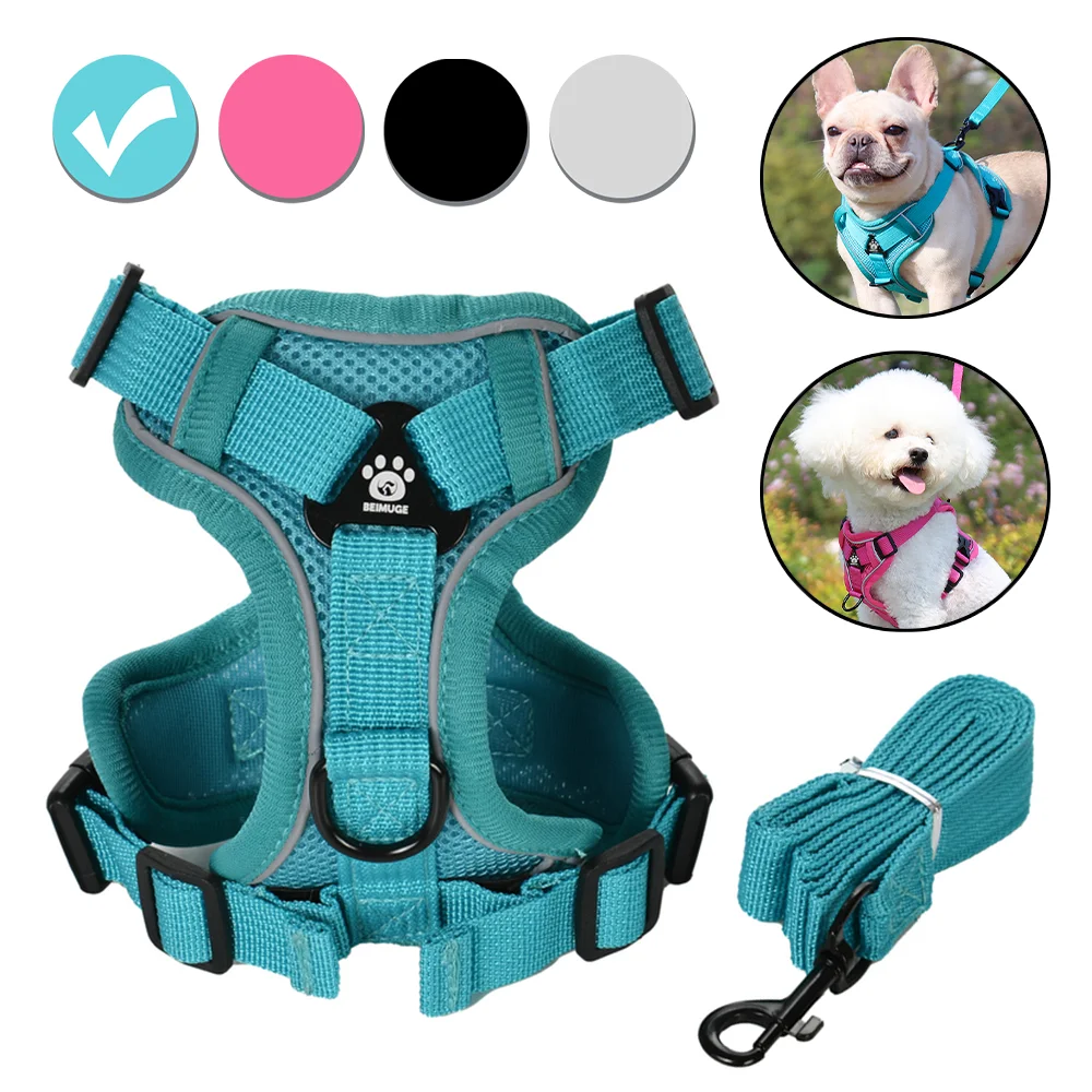 Adjustable Dog Harness Leash Set for Small Medium Dogs Cats Reflective Chest Strap Pets Harnesses 1005012302397835