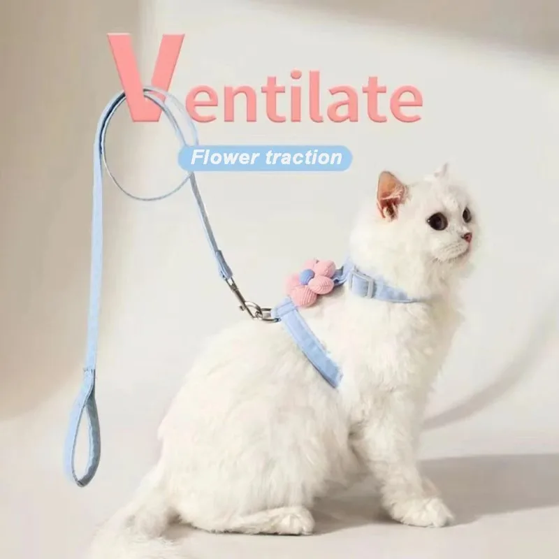 Cat Harness and Leash Sets Adjustable Dog Harness for Small Dog Leash Breashable Pet Harness Out 1005012304102435