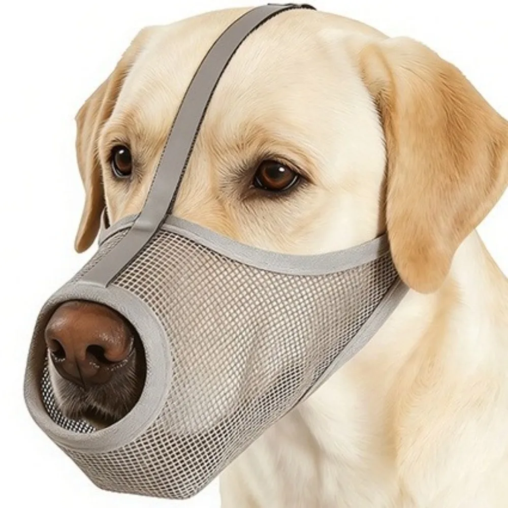 Safe Breathable Mesh Dog Muzzle Adjustable Strap PVC Puppy Mouth Cover Washable Dog Mouthpiece 1005012305861163