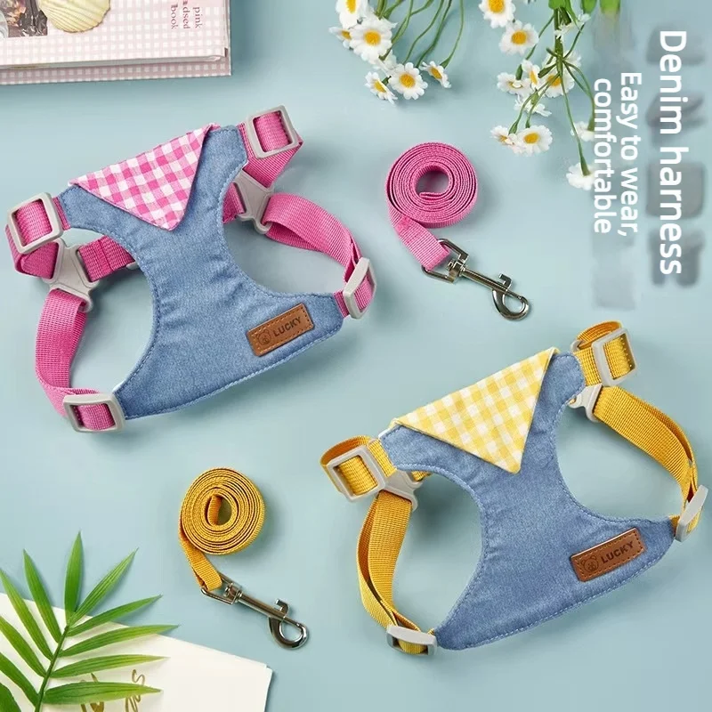 New Style Cowboy Dog Harness Leash Set Adjustable Soft Pet Chest Strap Puppy Cat Outdoor Walking 1005012307375580