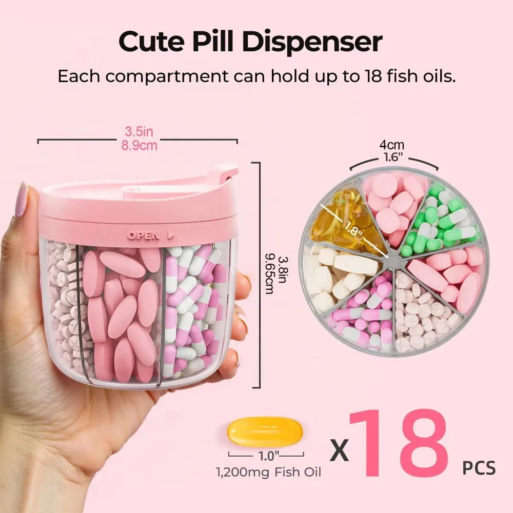 Unisex Portable 7-Compartment Vitamin Supplement Pill Storage Box Daily Medicine Organizer for Home 1005012307755753