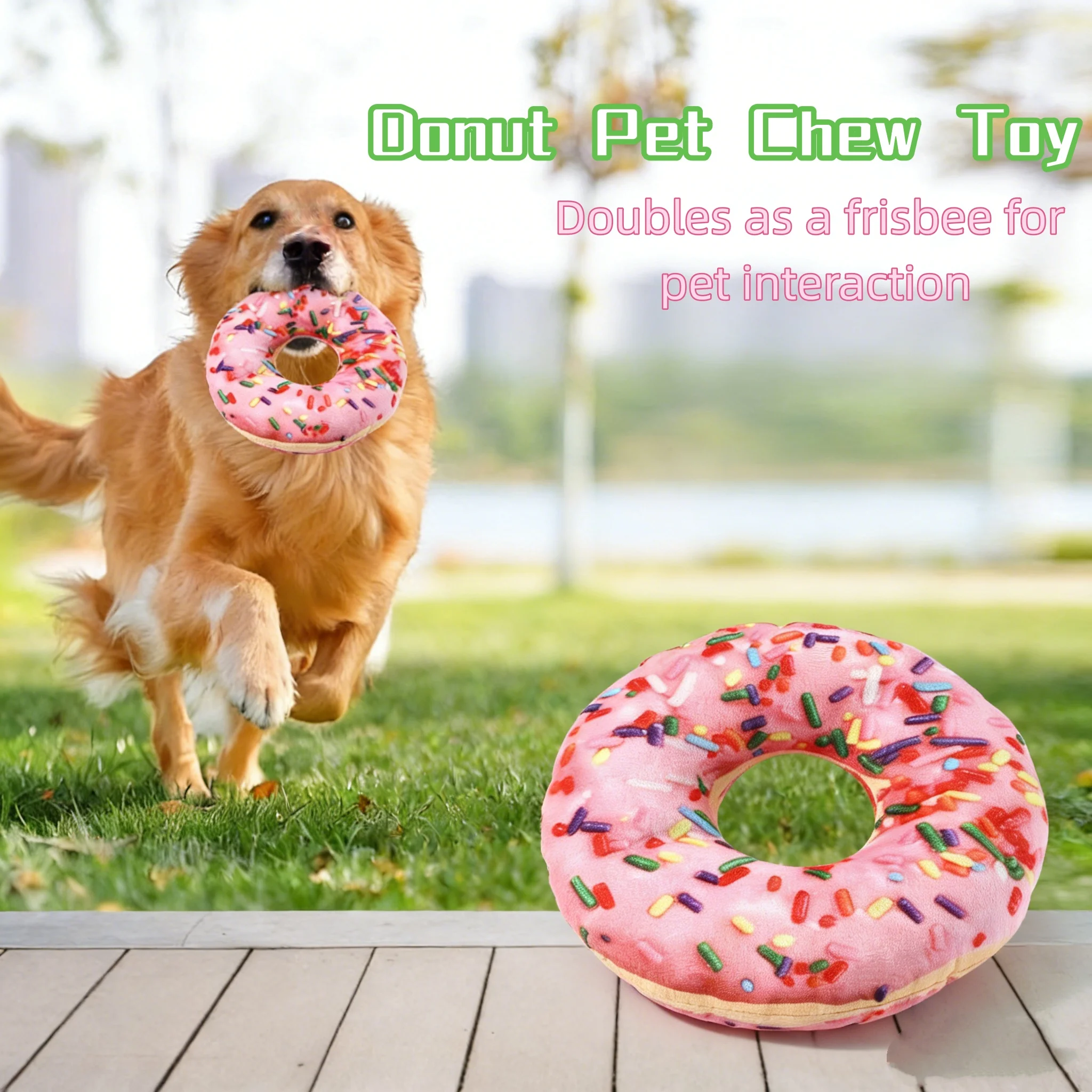 Plush Pizza Shaped Dog Toy with Squeaky Sound Interactive Chew Toy for Teeth Cleaning Suitable 1005012308967572
