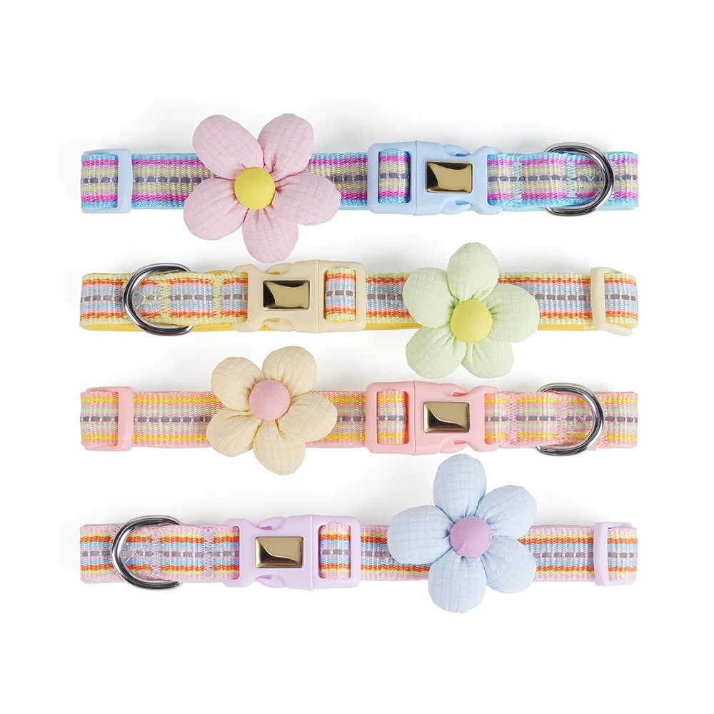 Cute Flower Cat Collar with Safety Buckle Adjustable Reflective Pet Collar for Small Dogs and Cats 1005012309140923