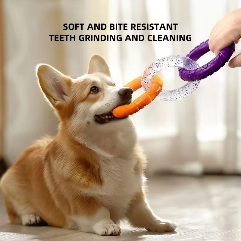 Indestructible Dog Pull Ring Toy Bite Resistant Molar Teeth Cleaning Interactive Tug of War Relieve 1005012312696367