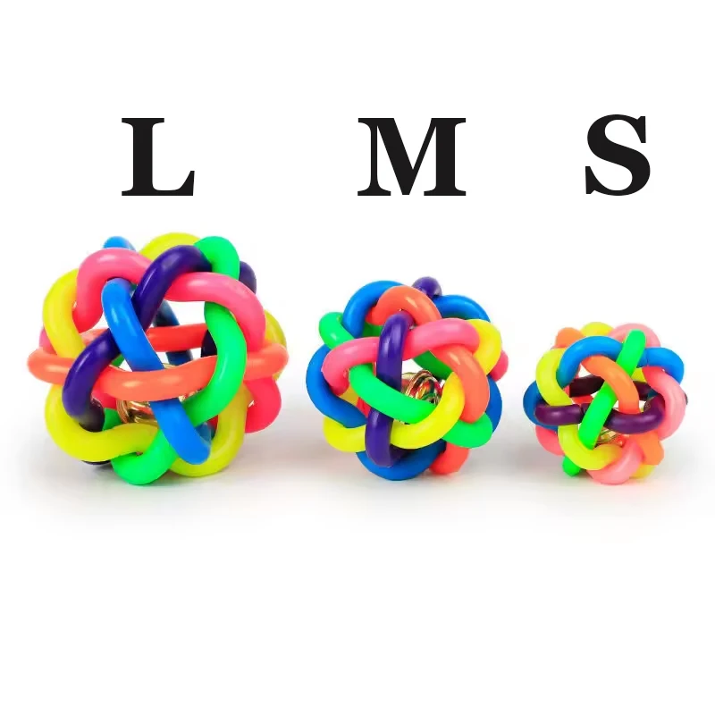 Colorful Bell Woven Toy Popular Dog Bite Resistant Rubber Nice Pet Chewing Playing Fetching Ball 1005012313248699