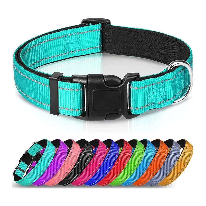 Reflective Dog Collar for Medium Large Dogs Soft Neoprene Padded Nylon Sturdy Adjustable Pets 1005012313931886