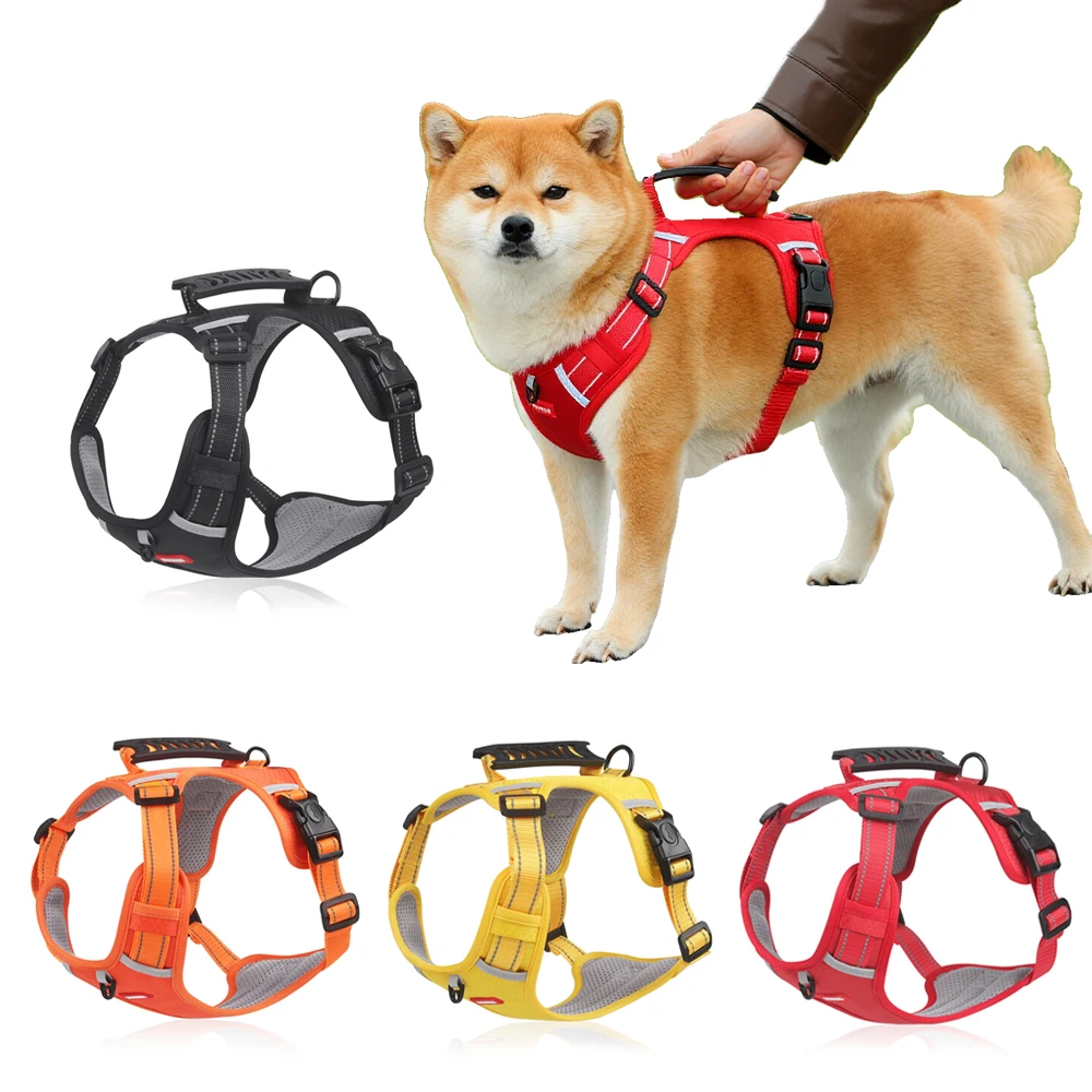 Tactical Dog Harness No Pull Reflective Pet Vest Adjustable Breathable Mesh Dog Chest Strap 1005012314478070