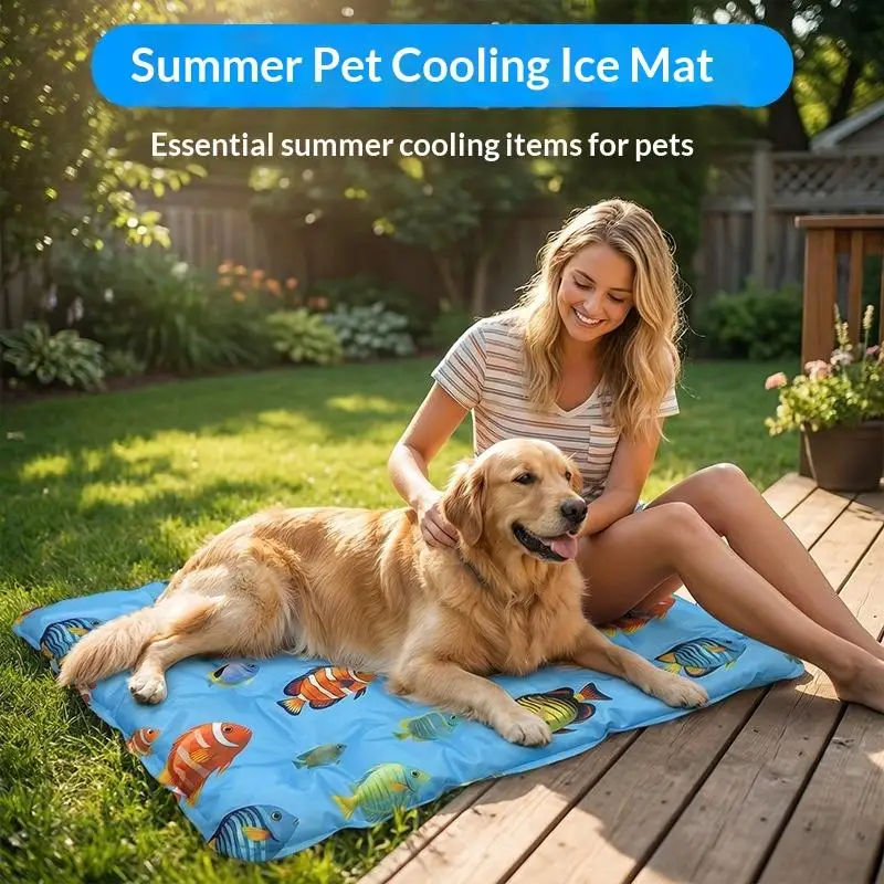 Pet Cooling Ice Mat for Dogs and Cats Non Toxic Self Cooling Gel Pad for Summer Sleeping Crate Use 1005012316909534