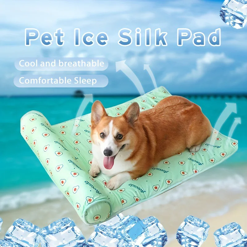 Summer Ice Silk Pet Cooling Mat Portable Heat Relief Cushion Non Slip Washable Cool Sleeping Pad 1005012318375014
