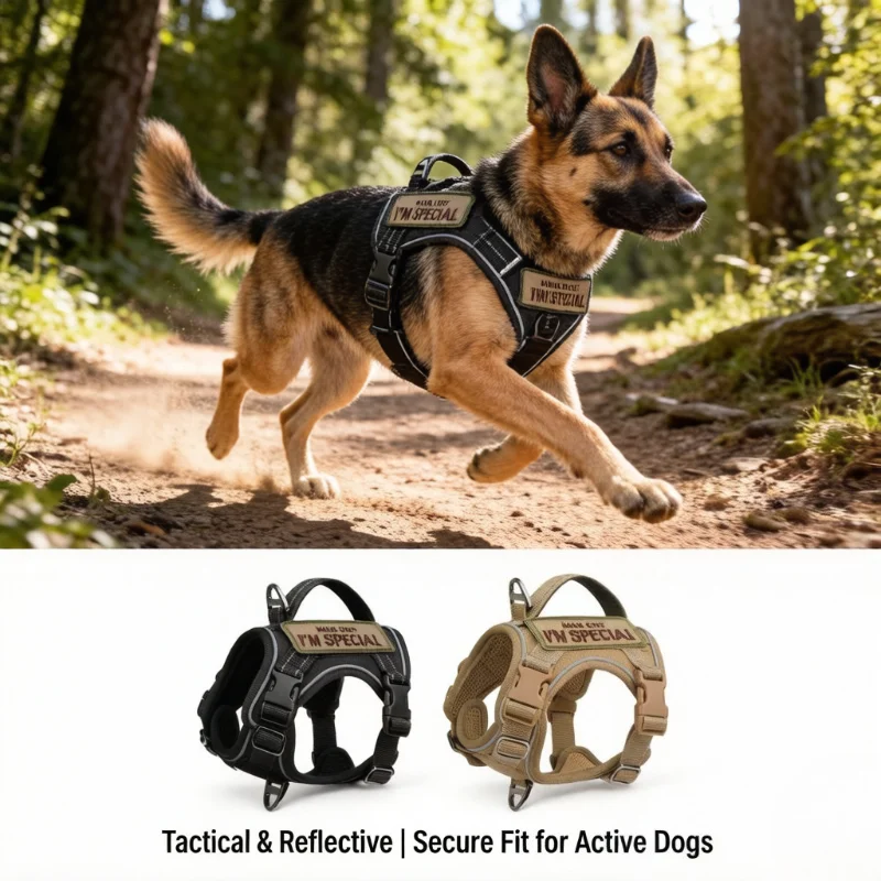 Tactical Dog Harness with Handle, Reflective Military Vest for Small Dogs (1PC) 1005012318929904