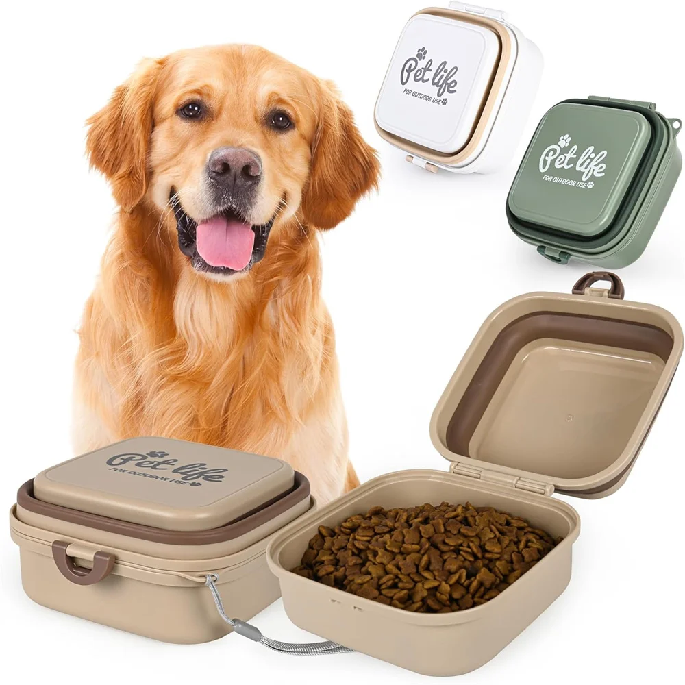 Dog Water Bowl, Portable Dog Bowl for Traveling, 2-In-1 Pet Food and Water Feeder 1005012320512479