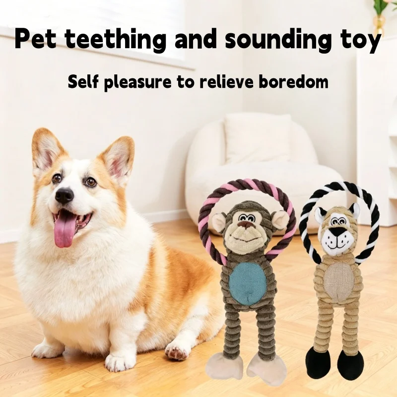 Plush Bone Dog Squeaky Toy Puppy Teething Molar Chew Toy Squeaker Interactive Training Play Toy Pet 1005012324633229