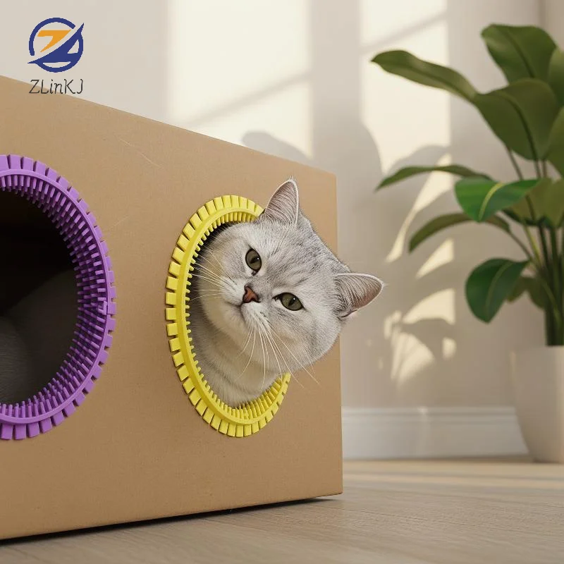 Cat Grooming Ring Self Groomer DIY Hole Brush for Cardboard Box to Cleaning Remove Loose Fur 1005012324750498