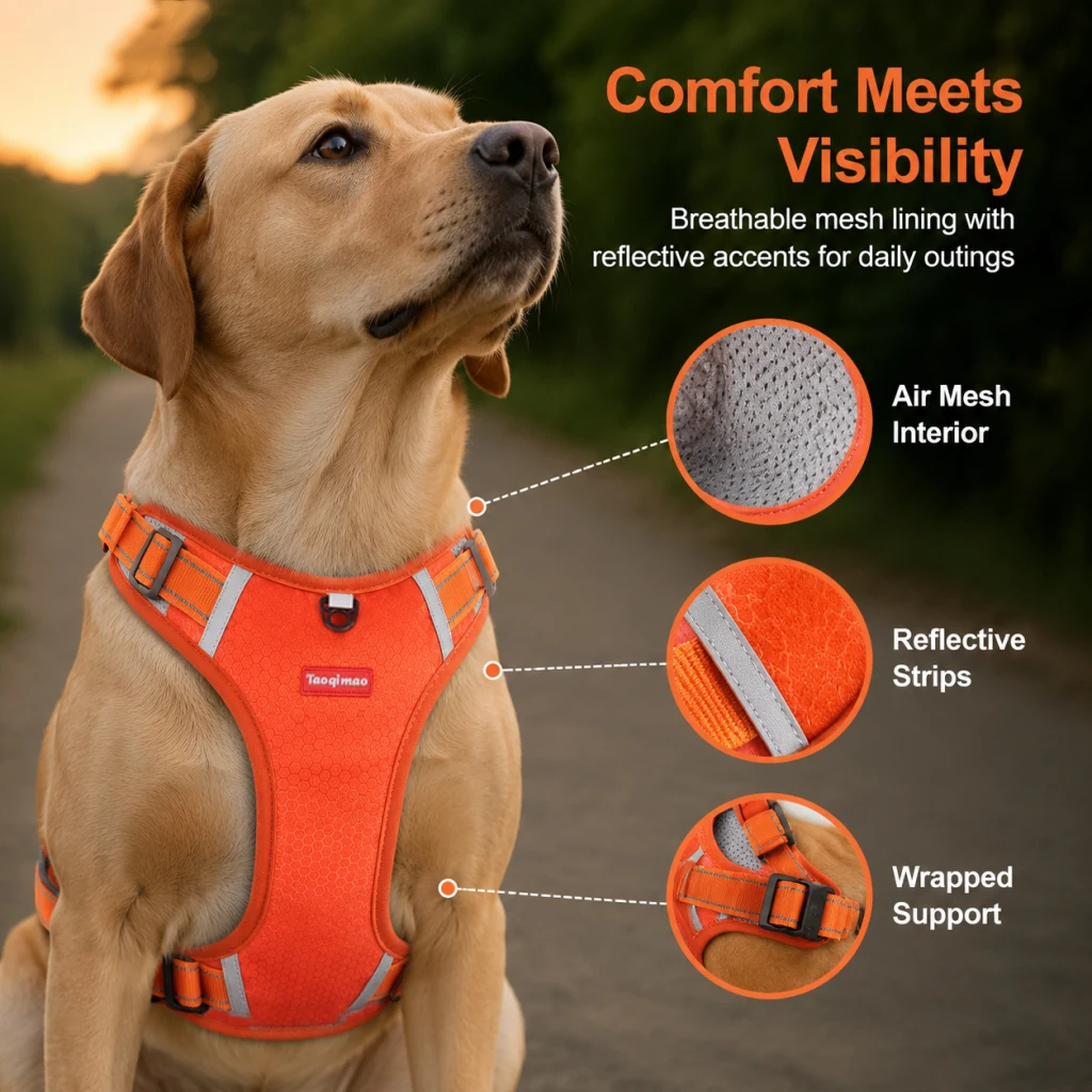 Adjustable Reflective Dog Harness Breathable Pet Vest with Handle Tactical Chest Strap Harness 1005012325561008