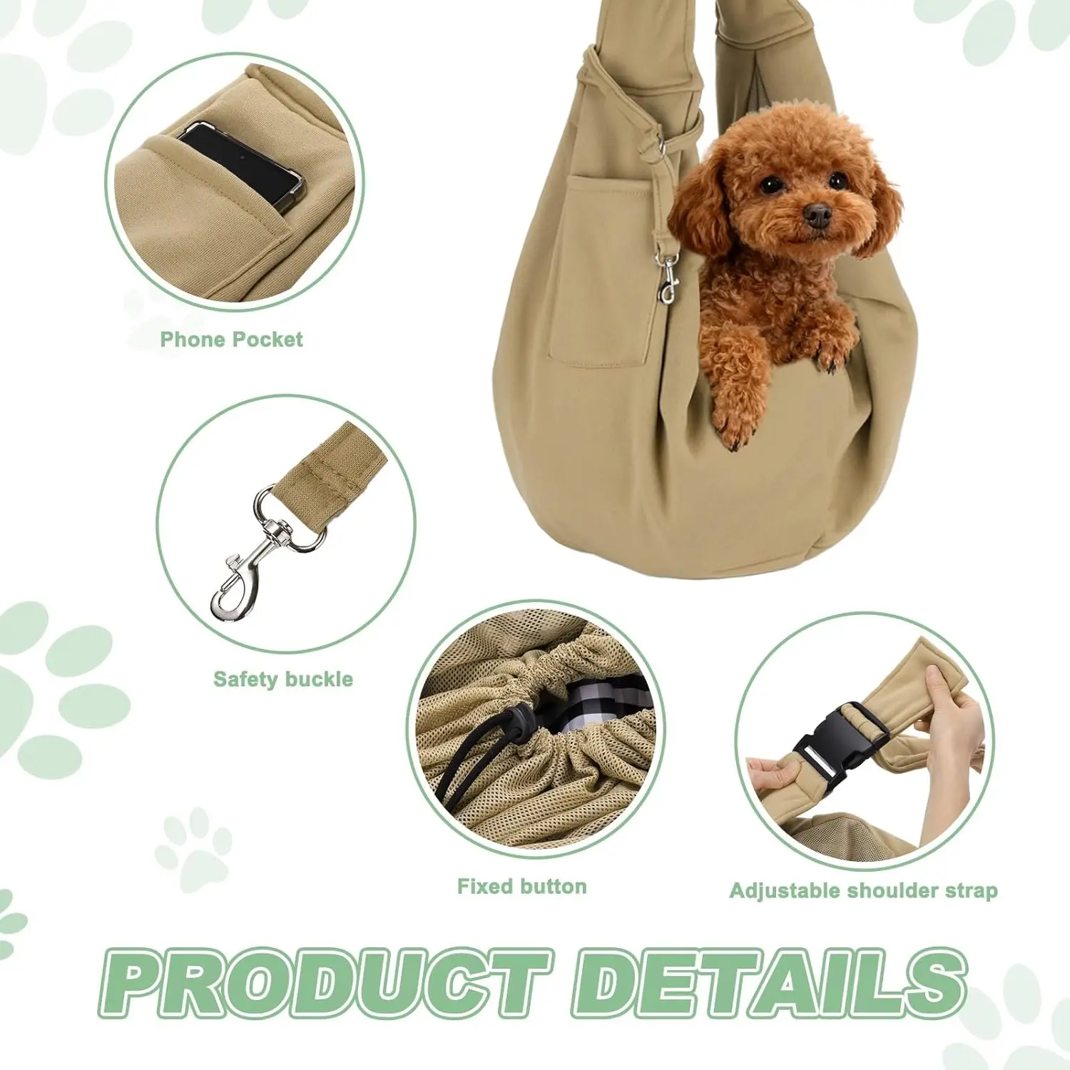 Dog Cat Sling Carrier for Small Pets Up to 16.5Lbs Breathable Mesh Buckle Cross Body Shoulder Bag 1005012325995306