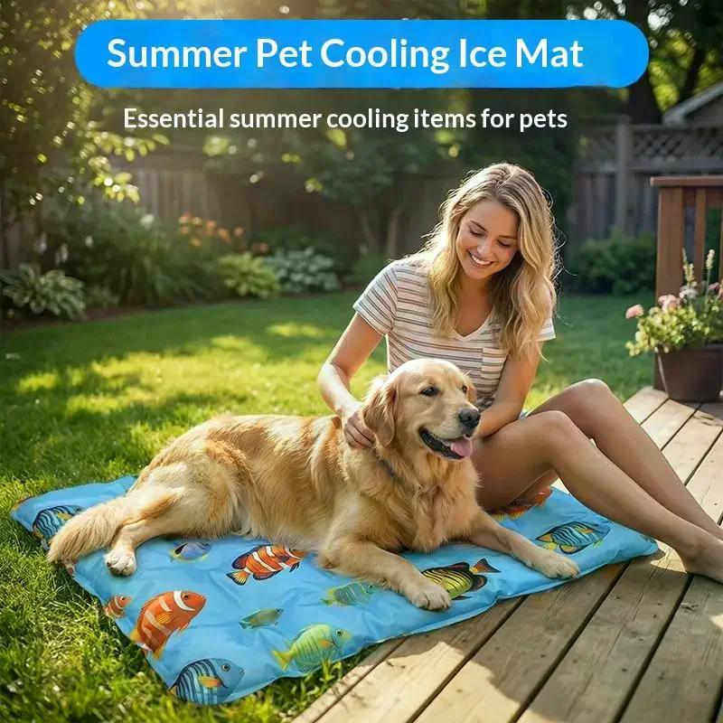 Pet Cooling Ice Mat for Dogs Cats Summer Non Toxic Self Cooling Pad for Indoor Outdoor Use 1005012328107986