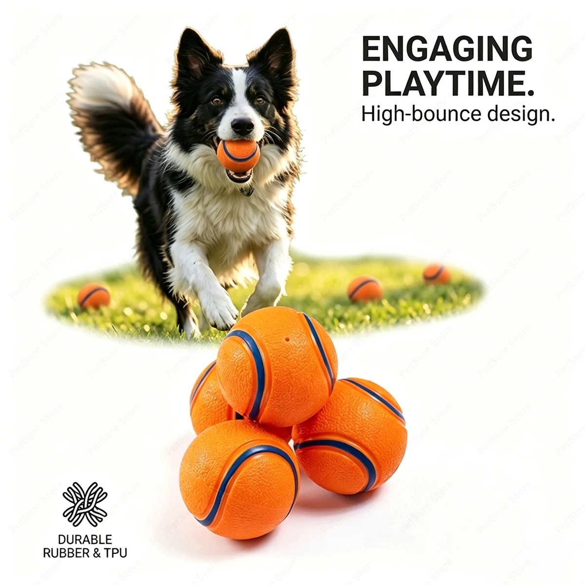 Ball Dog Toy Medium Bouncy Fetch Balls Made From Durable Rubber Floating Water Pet Toys High-Bounce 1005012328359429