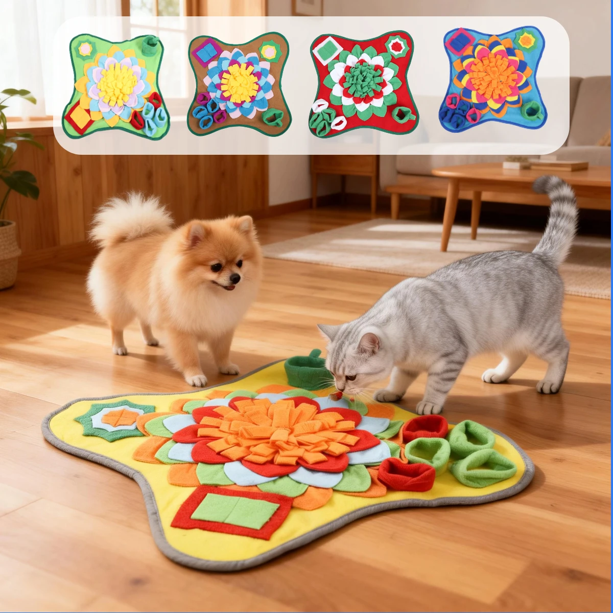 Pet Snuffle Mat for Dogs Cats, Interactive Foraging Feeding Mat 1005012330178995
