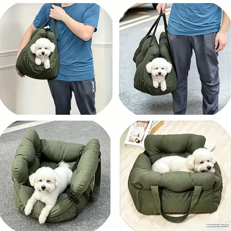 Dog Car Seat with Safety Belt – Non-Slip Pet Car Bed for Small Dogs 1005012330712886
