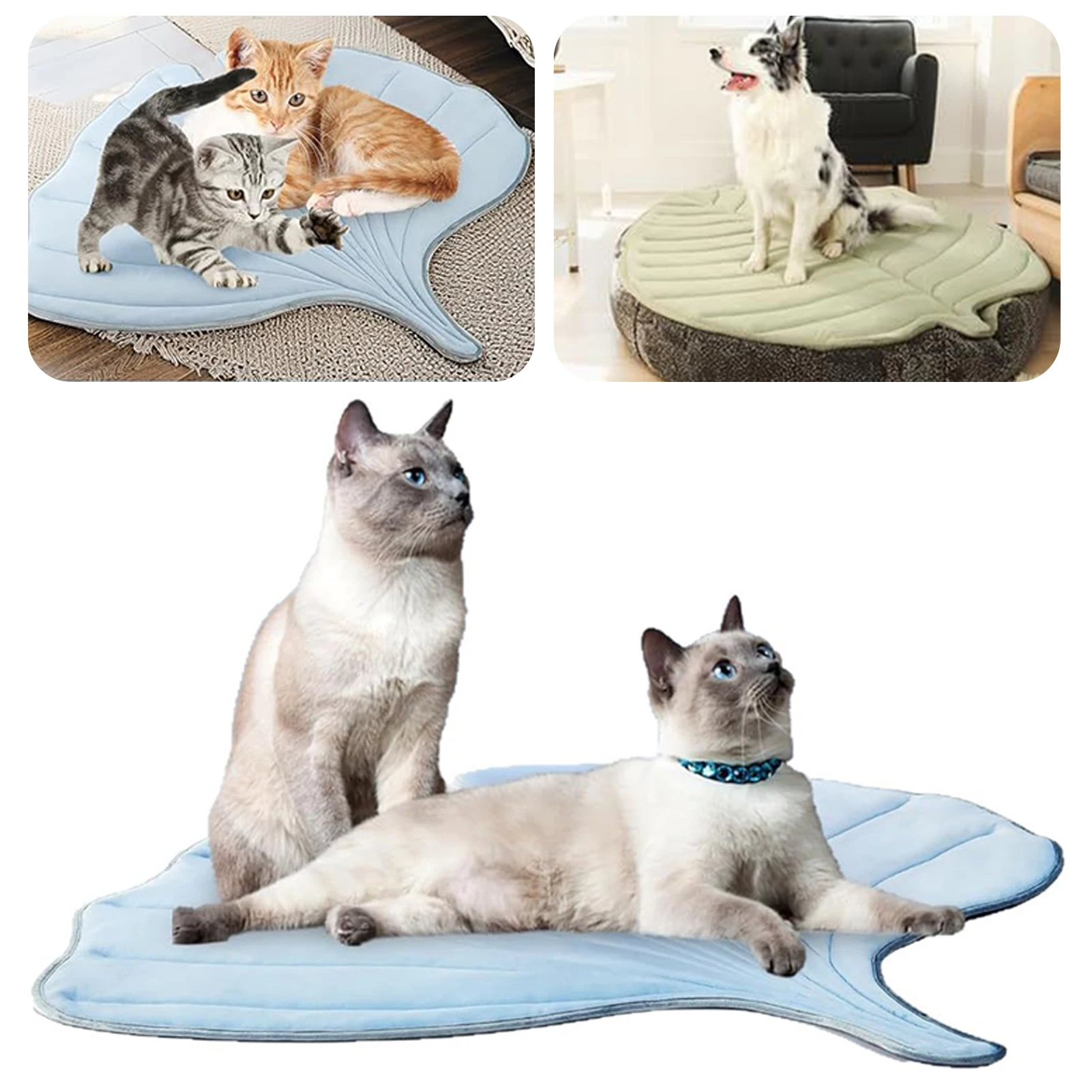 Large Washable Cooling Pet Mat Durable & Easy to Clean Leaves Shaped Dog Cooling Ice Pad Cooling 1005012331102601
