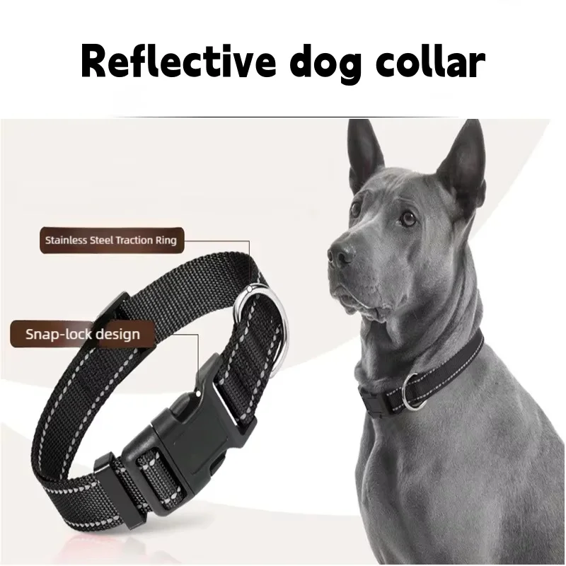 Reflective Dog Collar for Medium Large Dogs Soft Neoprene Padded Nylon Sturdy Adjustable Pets 1005012336129025