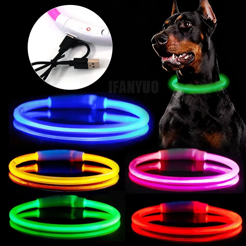 USB Type-C Rechargeable Pet Glowing Collar Dog LED Light Collar Luminous Anti-Lost Dog 1005012337466016