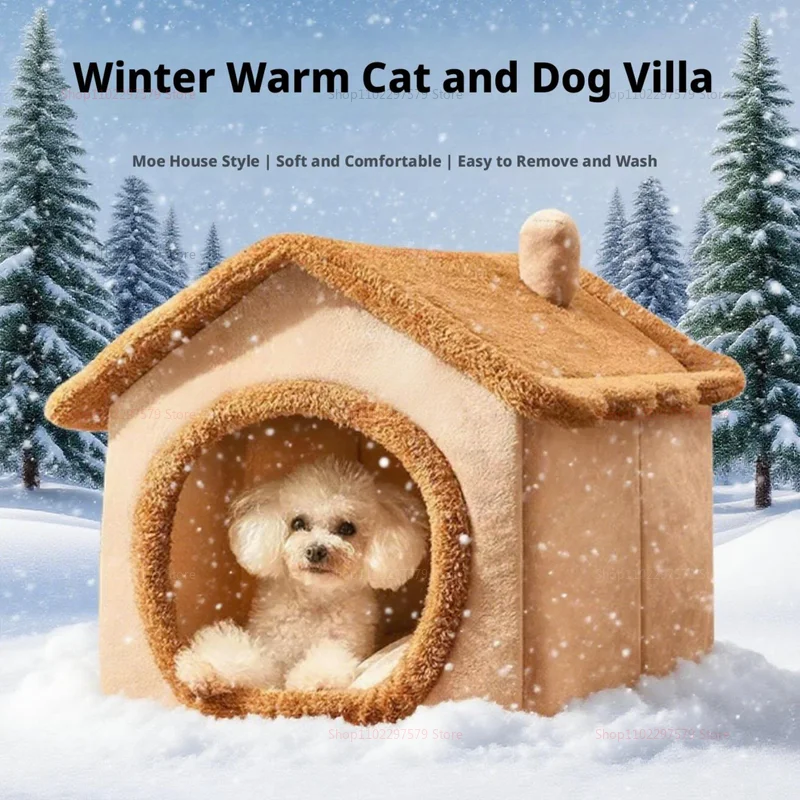 Enclosed Cat Kennel with Dirt-Resistant Material Detachable Washable Cat House Villa All-Season 1005012339262250