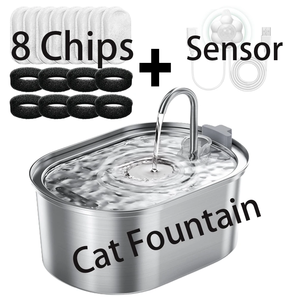 3.2L/108oz Automatic Cat Water Fountain, Stainless Steel Pet Water Fountain 1005012339612332