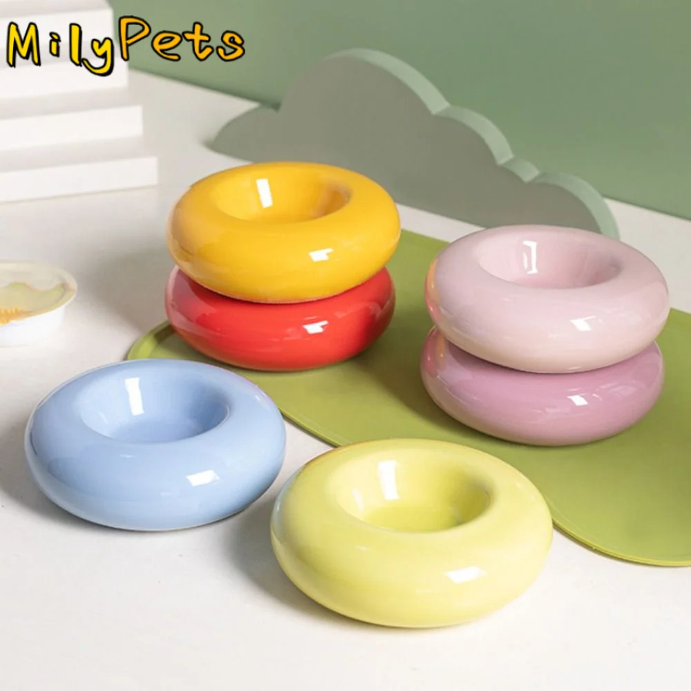 Ceramic Cat Food Water Bowl Anti Slip Stable Pet Basin Vomiting Multifunction Feeder Container Wet 1005012341160066