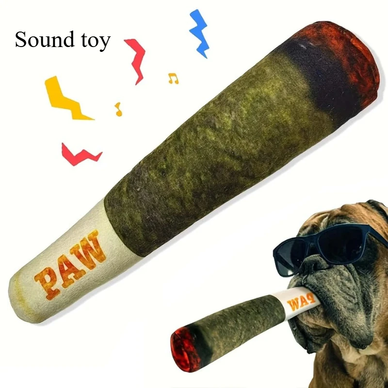 Dog Sound Toy Green Imitation Cigarette Plush Cat Mint Cigarette Fun Interactive Dog Toy for Large 1005012341626398