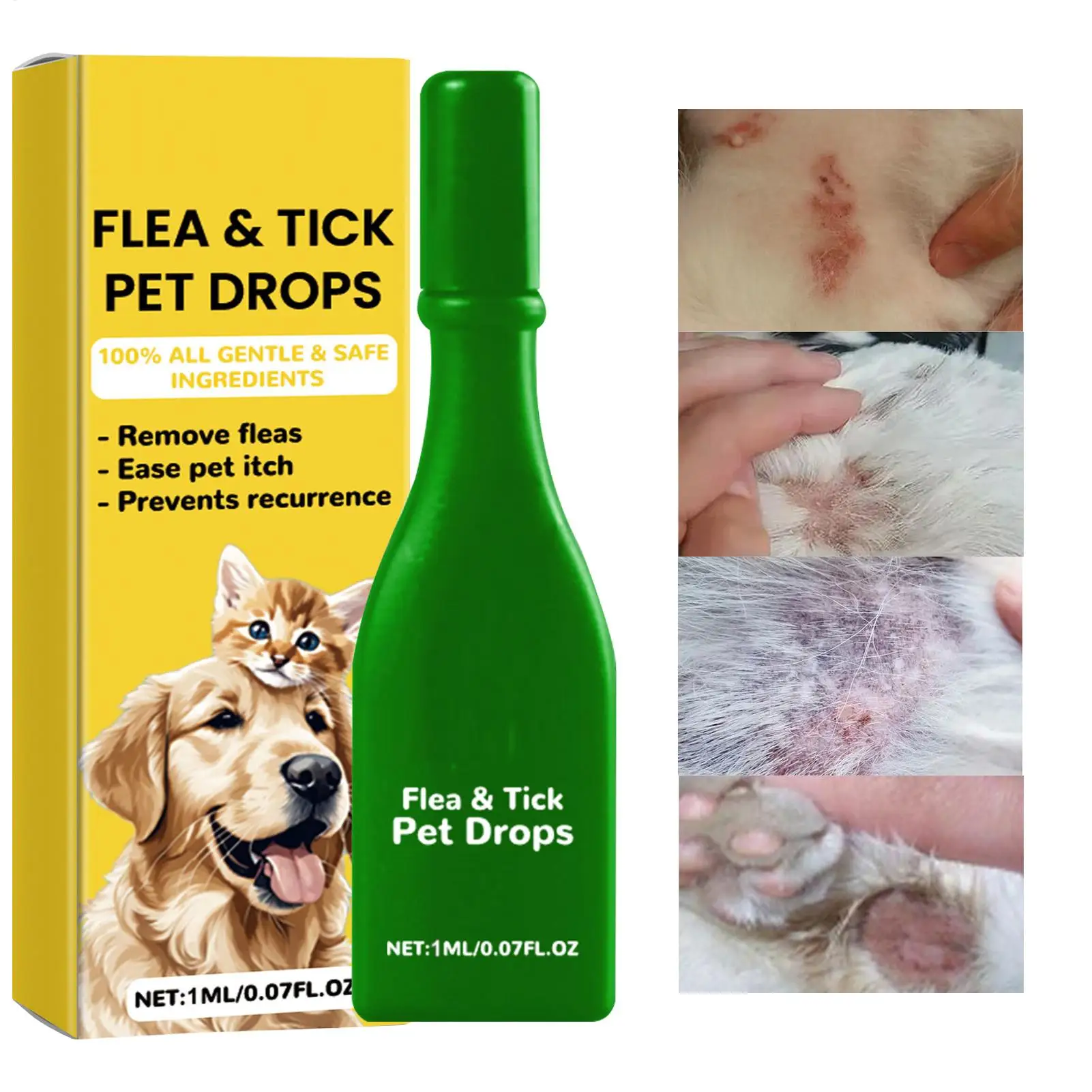 Pet External Drops Anti Flea Drops Lice Remove Relieve External Tick Long Lasting Natural Pet (1ml) 1005012342837032