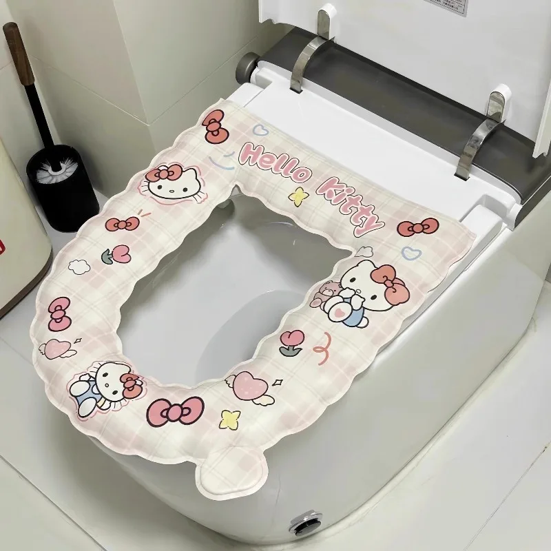 Cartoon Cat Print Toilet Seat High Value Cute Thickened Warm Washable Retractable 1005012344218561