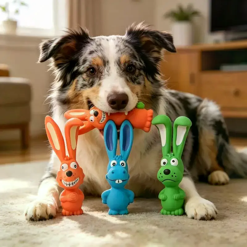 Latex Squeaky Toy Set for Dogs Assorted Fun Animal and Sports Shapes Encouraging Puppy's Play 1005012345157812