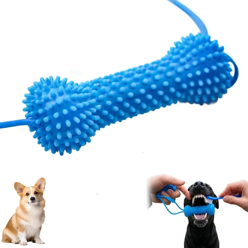 Dual-Action Canine Dental Prop, Dog Dental Chew Toy for Easier Teeth Brushing 1005012347168141