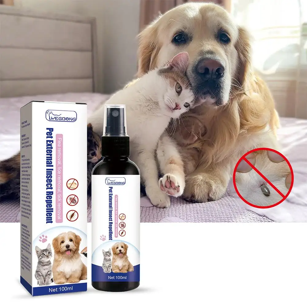 Pet Dog Cat Anti Flea Drops 100ml Insectcide Flea Lice Insect Remover Spray Flea and Tick 1005012348412927