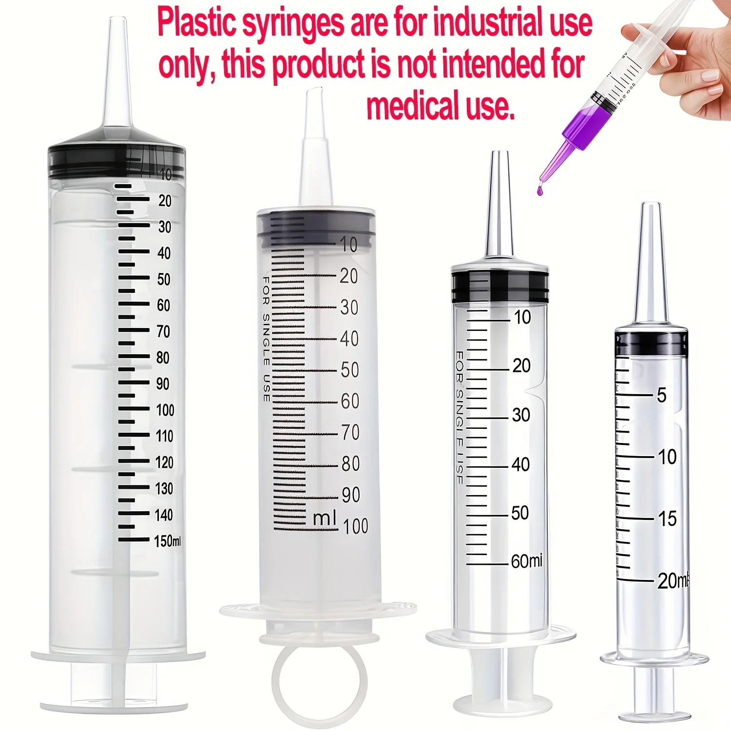 20Ml/60Ml/100Ml/150Ml Syringe, Plastic Syringe, Used for Scientific Laboratories, Liquid Transfer 1005012348536774