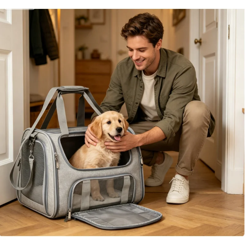 Dog Cat Carrier Bag Soft Side Backpack Pet Carriers Travel Bags Airline Approved Transport 1005012350216153