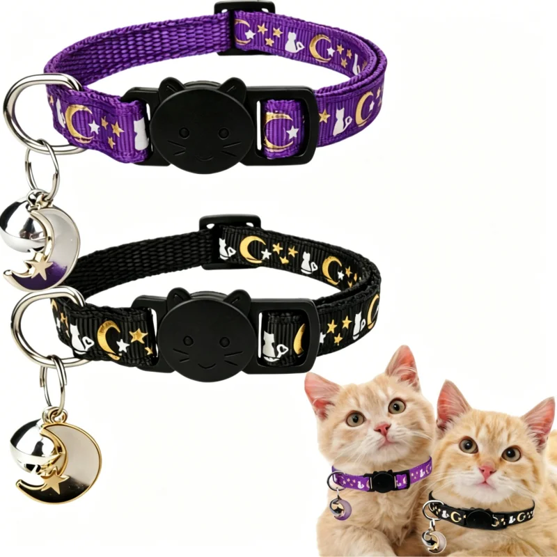 Fashion Luminous Pet Collar with Bell Adjustable Size Safety Night Walking Collar for Small Medium 1005012350378413