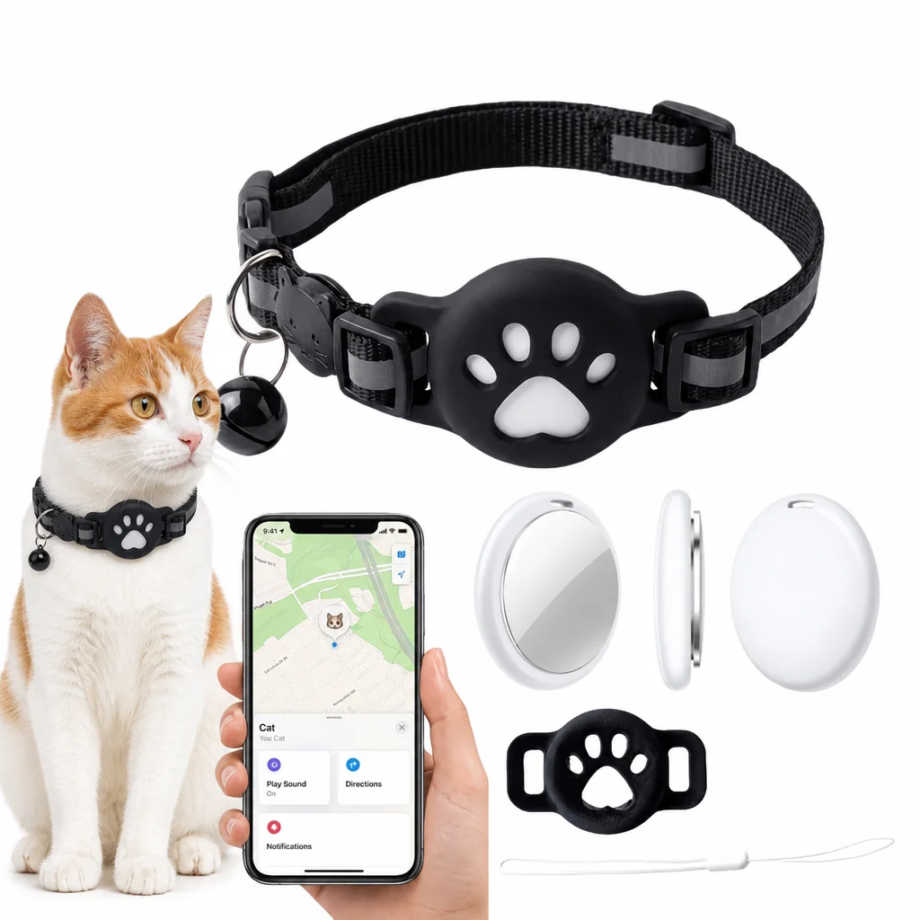 Premium Airtag Cat Collar, Secure GPS Tracking Holder for Cats & Kittens 1005012351577596