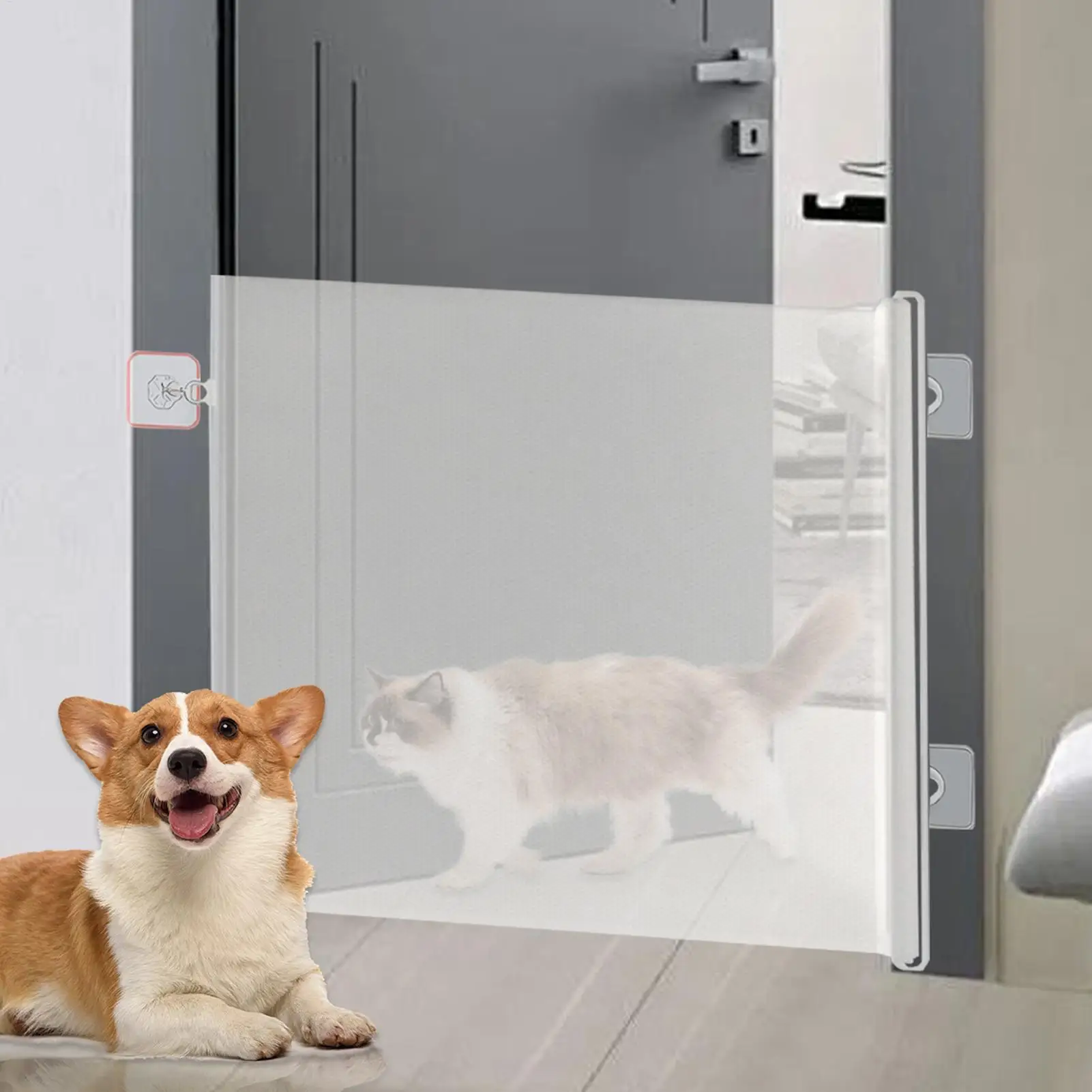 Dog Gate Puppy Gate Retractable Dog Fence Wide Barrier No Drilling Screen Pet Supplies Child Safety 1005012352163952